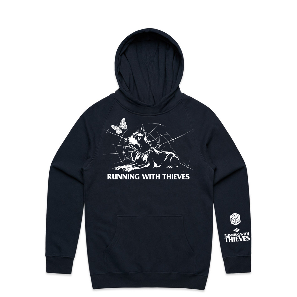 WA Ink Drop Dobermann Hoodie - Navy